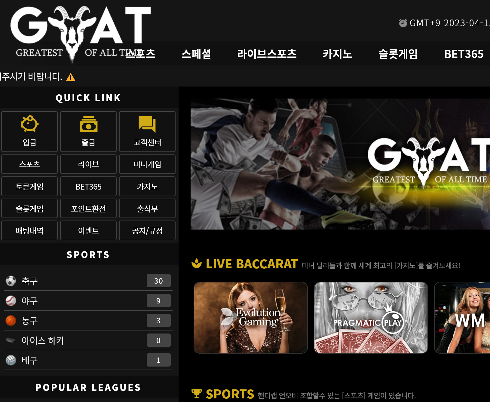 온라인 사설 스포츠 토토 먹튀 사이트 GOAT 고트 284만원 먹튀 사건 발생